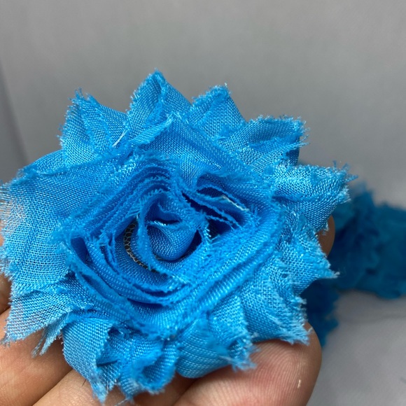 Lot of 12 Blue shabby flowers headband DIY NEW - Picture 4 of 4